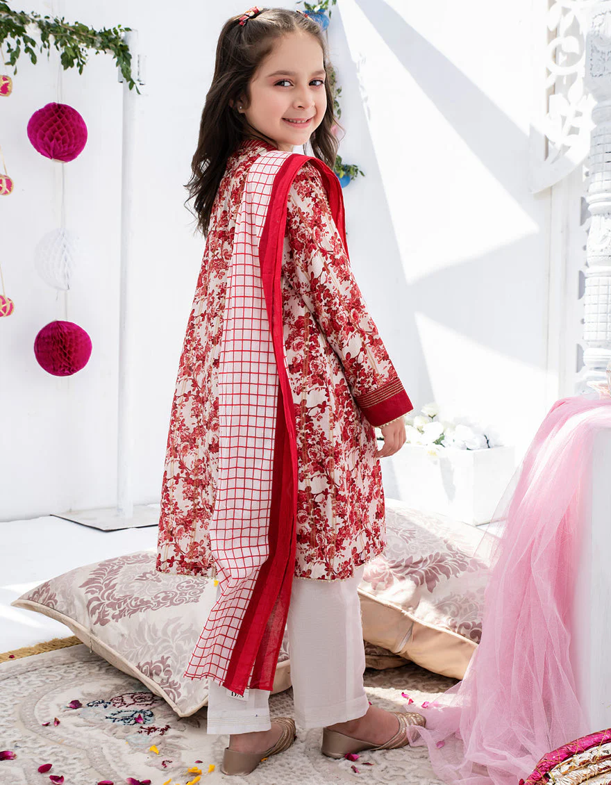 RED ZARI 3PC STITCHED | JGKL-S-US-22-1533 FB/PHOOL - Image 4