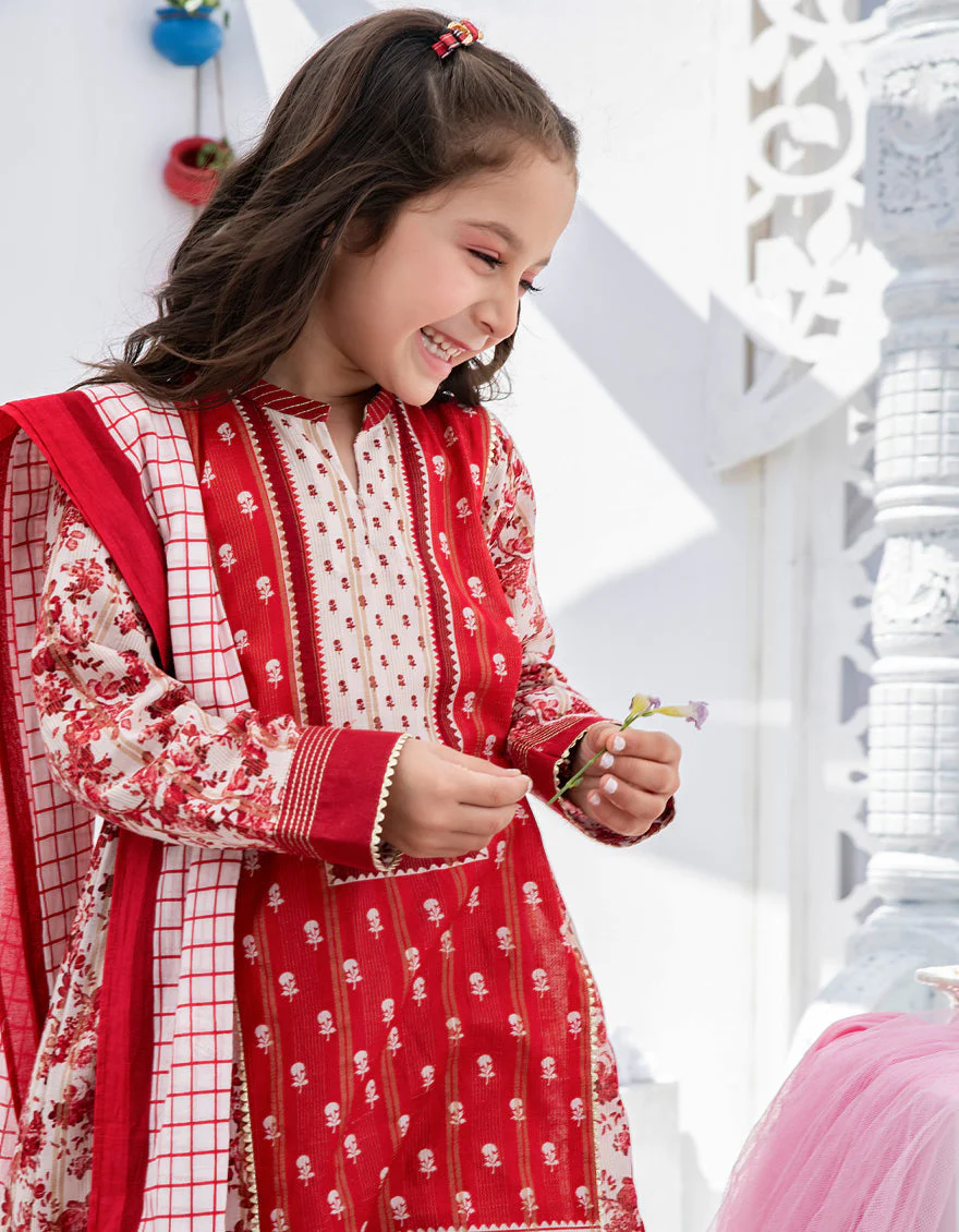 RED ZARI 3PC STITCHED | JGKL-S-US-22-1533 FB/PHOOL - Image 5