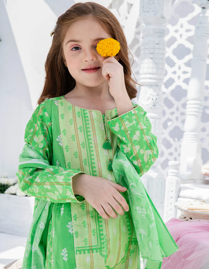 GREEN ZARI 3PC STITCHED | JGKL-S-US-22-1534 FB/ZAMARUD - Image 2