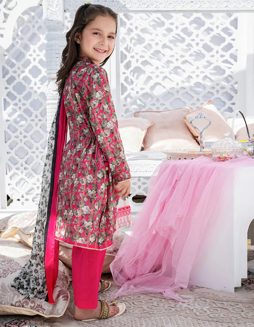 PINK LAWN 3PC STITCHED | JGKL-S-US-22-1536 FB/MIZAAJ - Image 4
