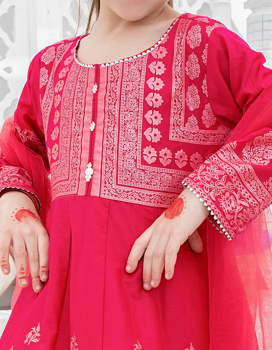 PINK LAWN 3PC STITCHED | JGKL-S-US-22-1539 FB/STEEL BLUE - Image 2