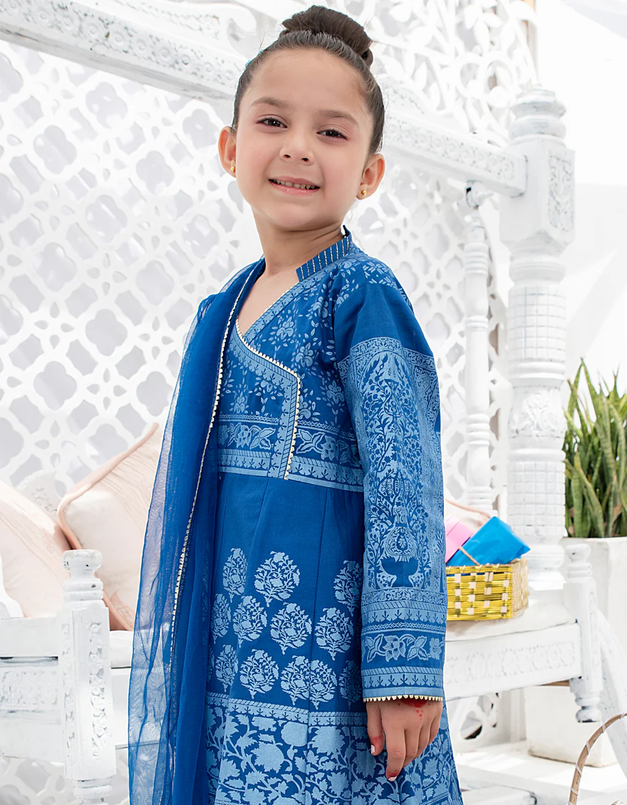 BLUE LAWN 3PC STITCHED | JGKL-S-US-22-1540 FB/GRENERY - Image 2
