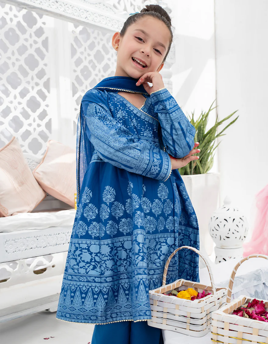 BLUE LAWN 3PC STITCHED | JGKL-S-US-22-1540 FB/GRENERY - Image 3