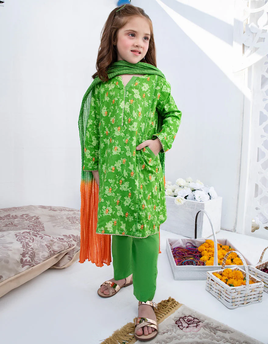 GREEN LAWN 3PC STITCHED | JGKL-S-US-22-1545 FB/BIRDEE CHINTZ - Image 3