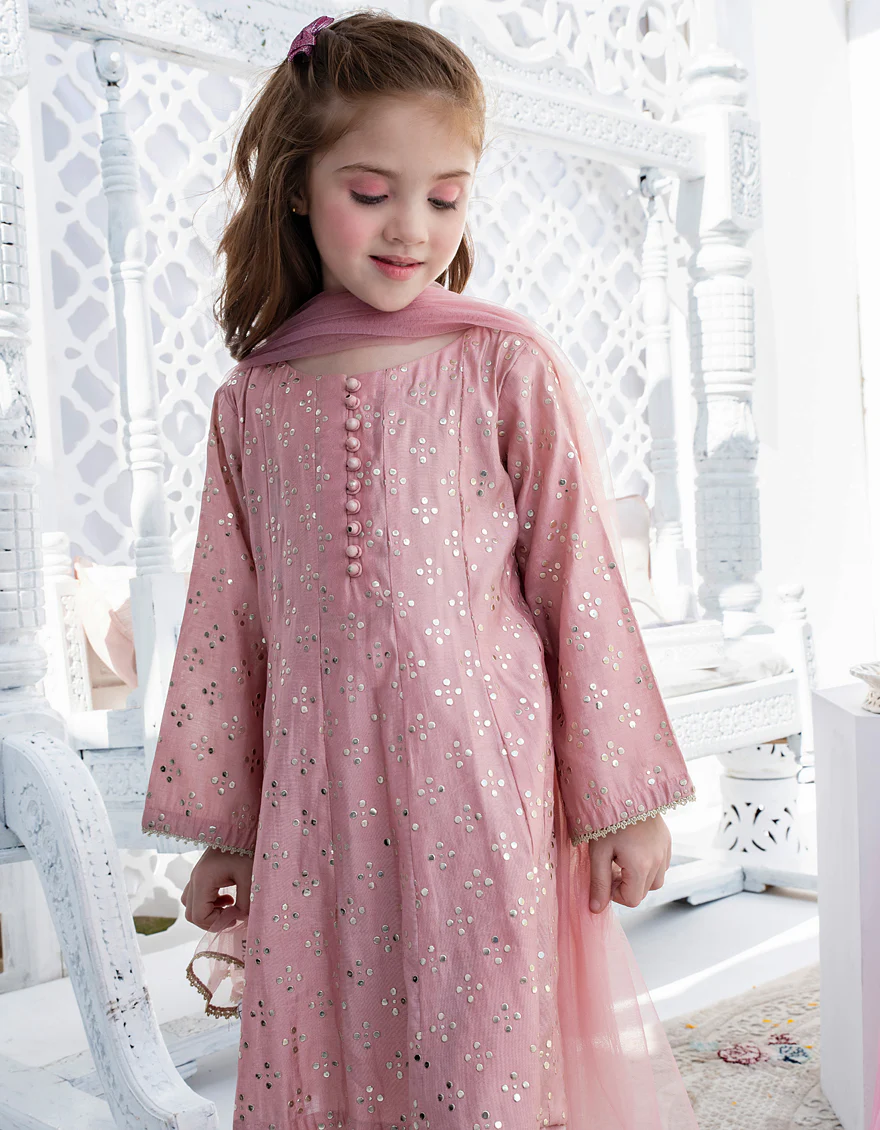 PINK CHANDERI 3PC STITCHED | JGKL-S-US-22-1559 FB/PINK KAMDANI - Image 2