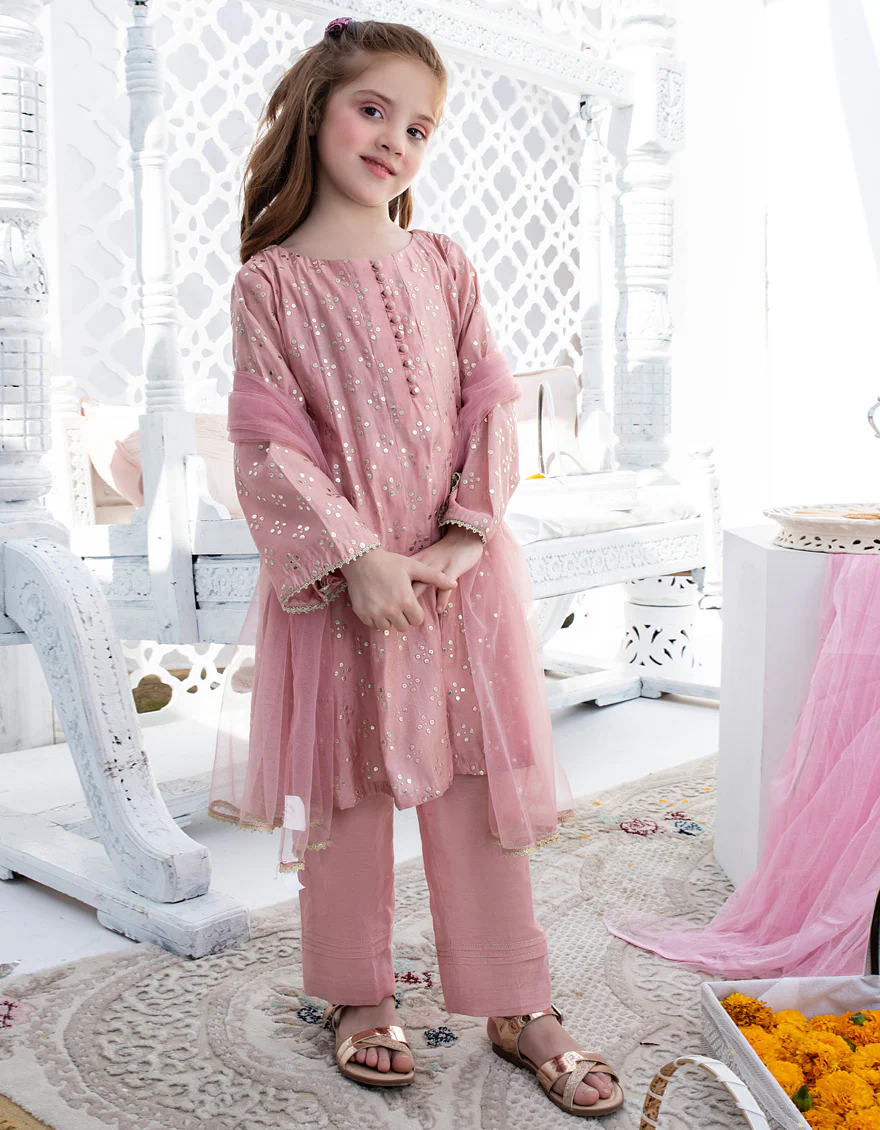 PINK CHANDERI 3PC STITCHED | JGKL-S-US-22-1559 FB/PINK KAMDANI - Image 4