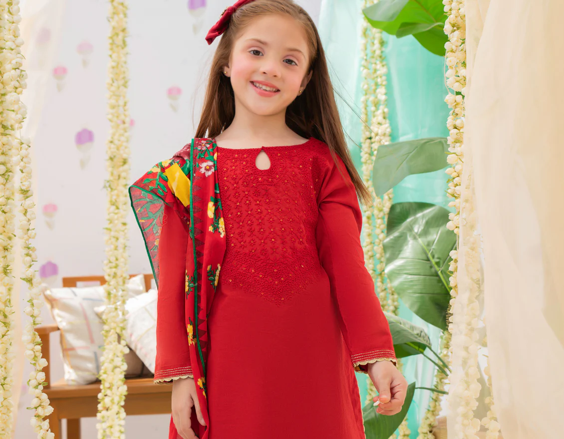 RED LAWN 3PC STITCHED | JGKL-S-US-22-1577 FB/AJDA - Image 3
