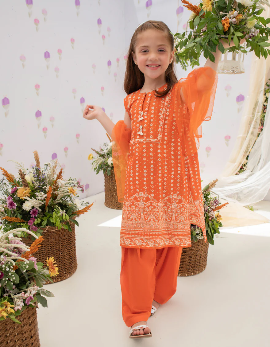 ORANGE LAWN 3PC STITCHED | JGKL-S-US-22-1583 FB/AUSMAN - Image 3