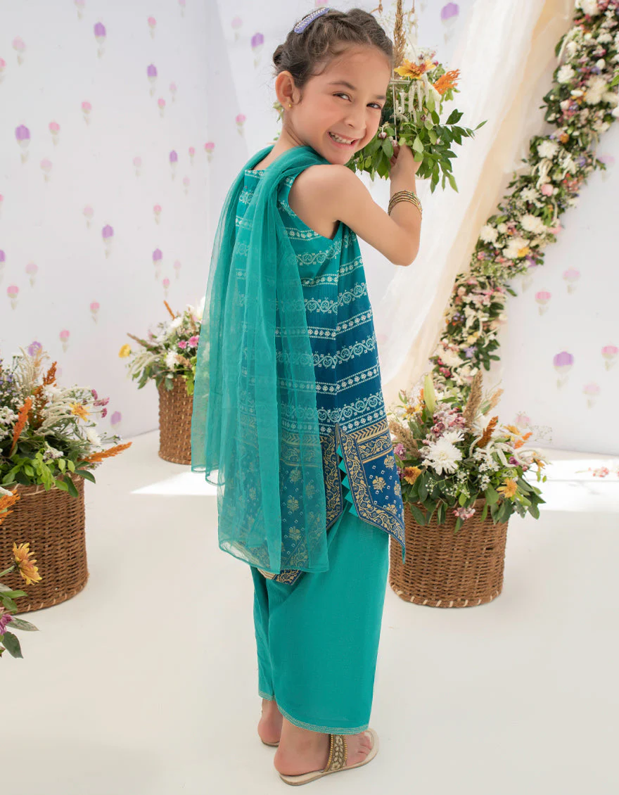 BLUE-GREEN LAWN 3PC STITCHED | JGKL-S-US-22-1584 FB/ASLI - Image 2