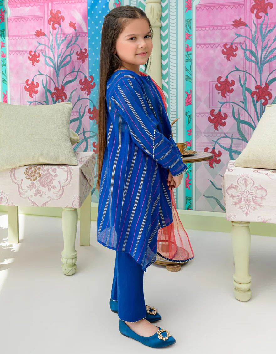 BLUE YARN DYED 3PC STITCHED | JGKL-S-US-23-1533 FB/EMRE-737 - Image 2