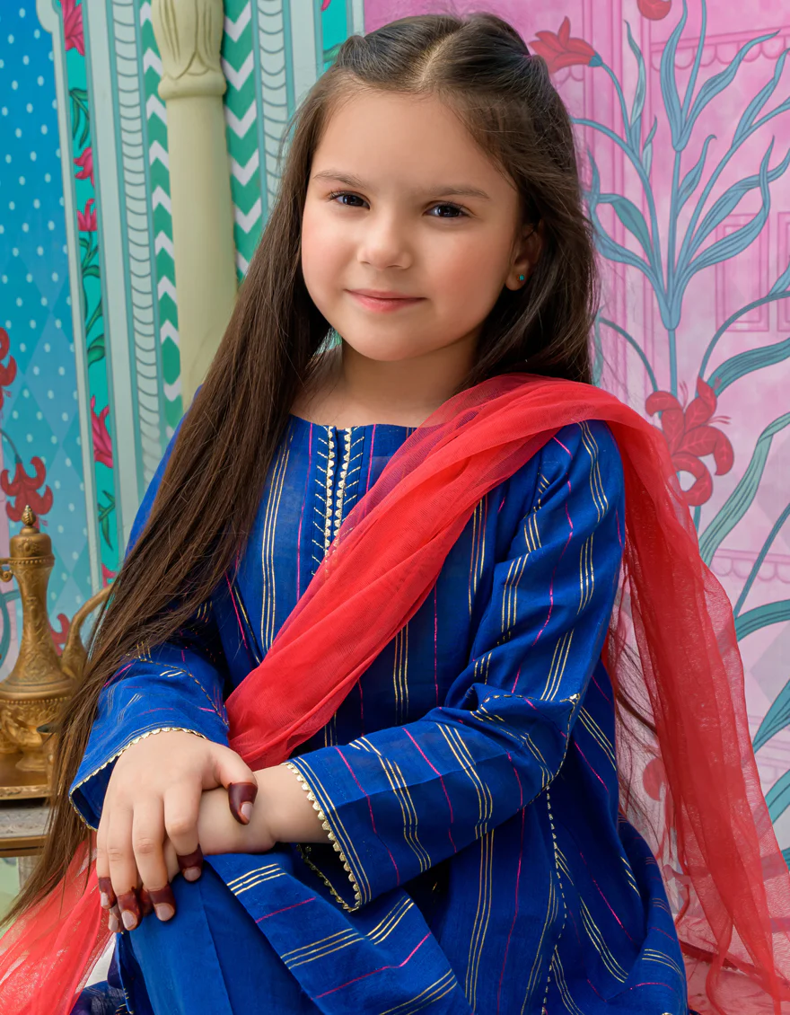 BLUE YARN DYED 3PC STITCHED | JGKL-S-US-23-1533 FB/EMRE-737 - Image 3