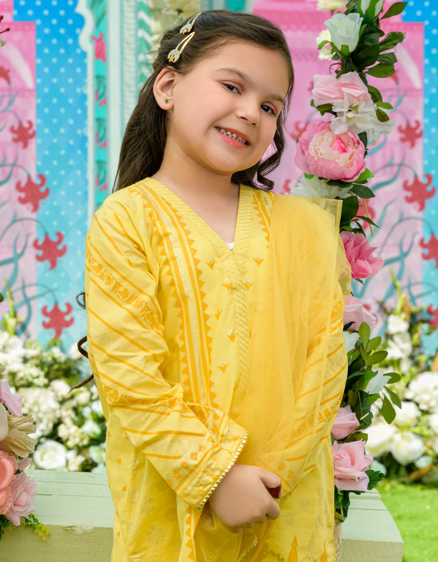 YELLOW LAWN 3PC STITCHED | JGKL-S-US-23-1540 FB/KIRAN - Image 2