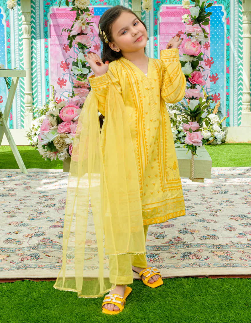 YELLOW LAWN 3PC STITCHED | JGKL-S-US-23-1540 FB/KIRAN - Image 3