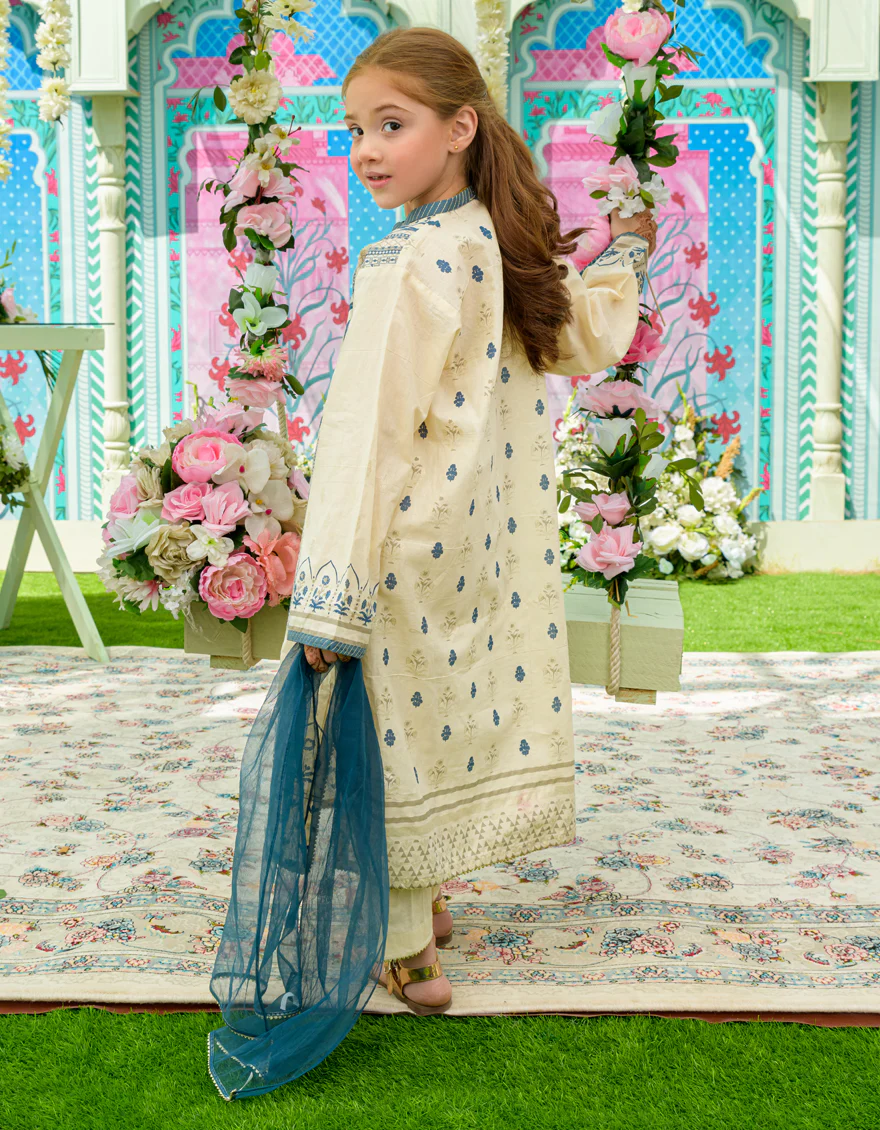 BEIGE LAWN 3PC STITCHED | JGKL-S-US-23-1542 FB/MOTIA-507 - Image 2