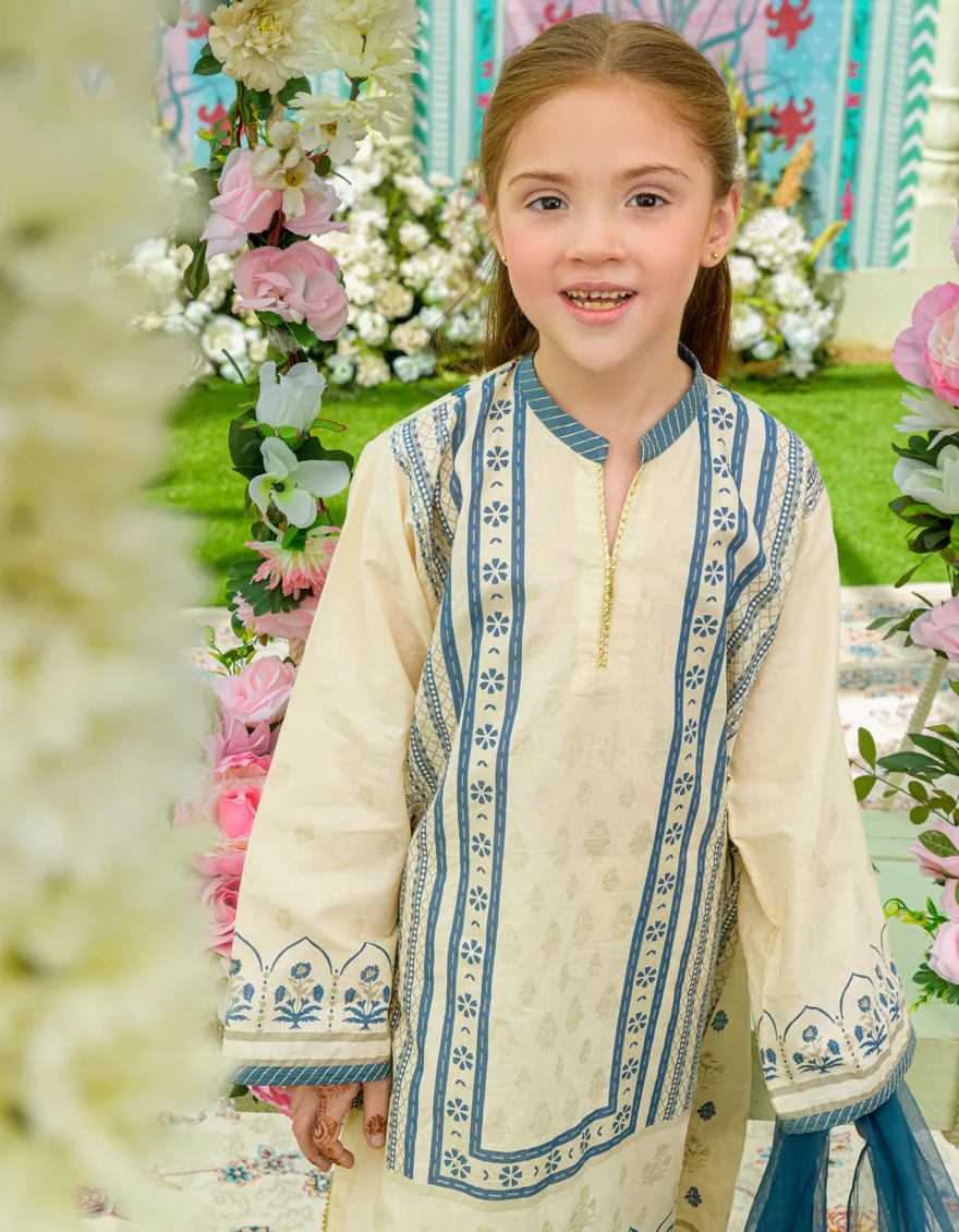 BEIGE LAWN 3PC STITCHED | JGKL-S-US-23-1542 FB/MOTIA-507 - Image 3