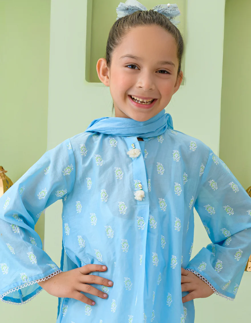 BLUE LAWN 3PC STITCHED | JGKL-S-US-23-1544 FB/JANGMI - Image 3