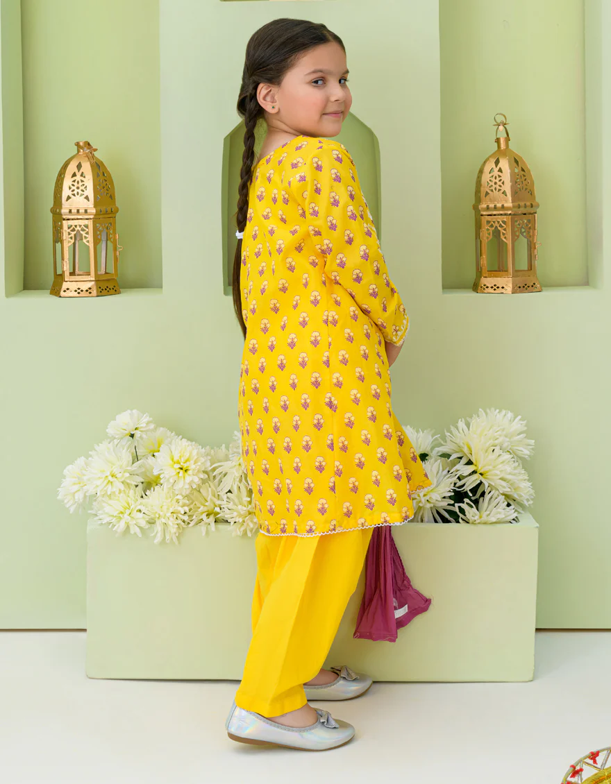 YELLOW LAWN 3PC STITCHED | JGKL-S-US-23-1545 FB/UME - Image 2