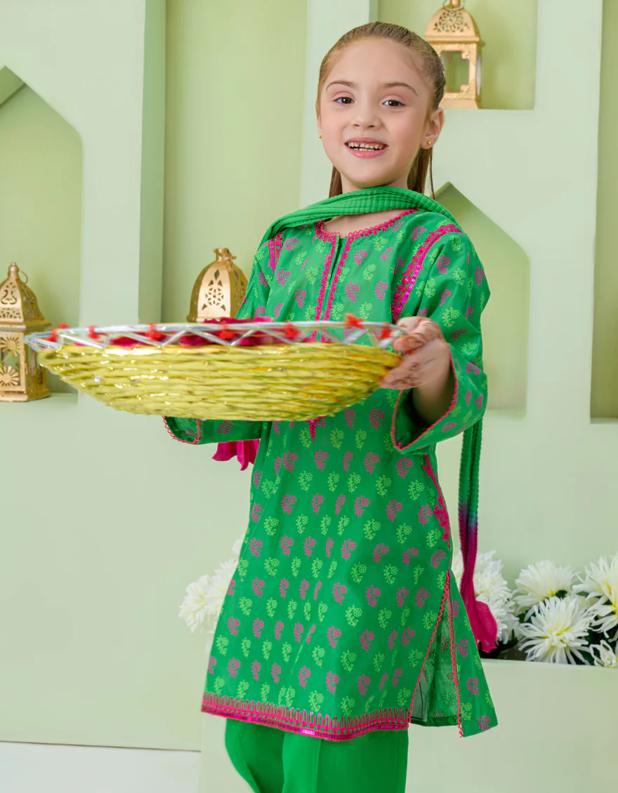 GREEN LAWN 3PC STITCHED | JGKL-S-US-23-1546 FB/POPPY - Image 2