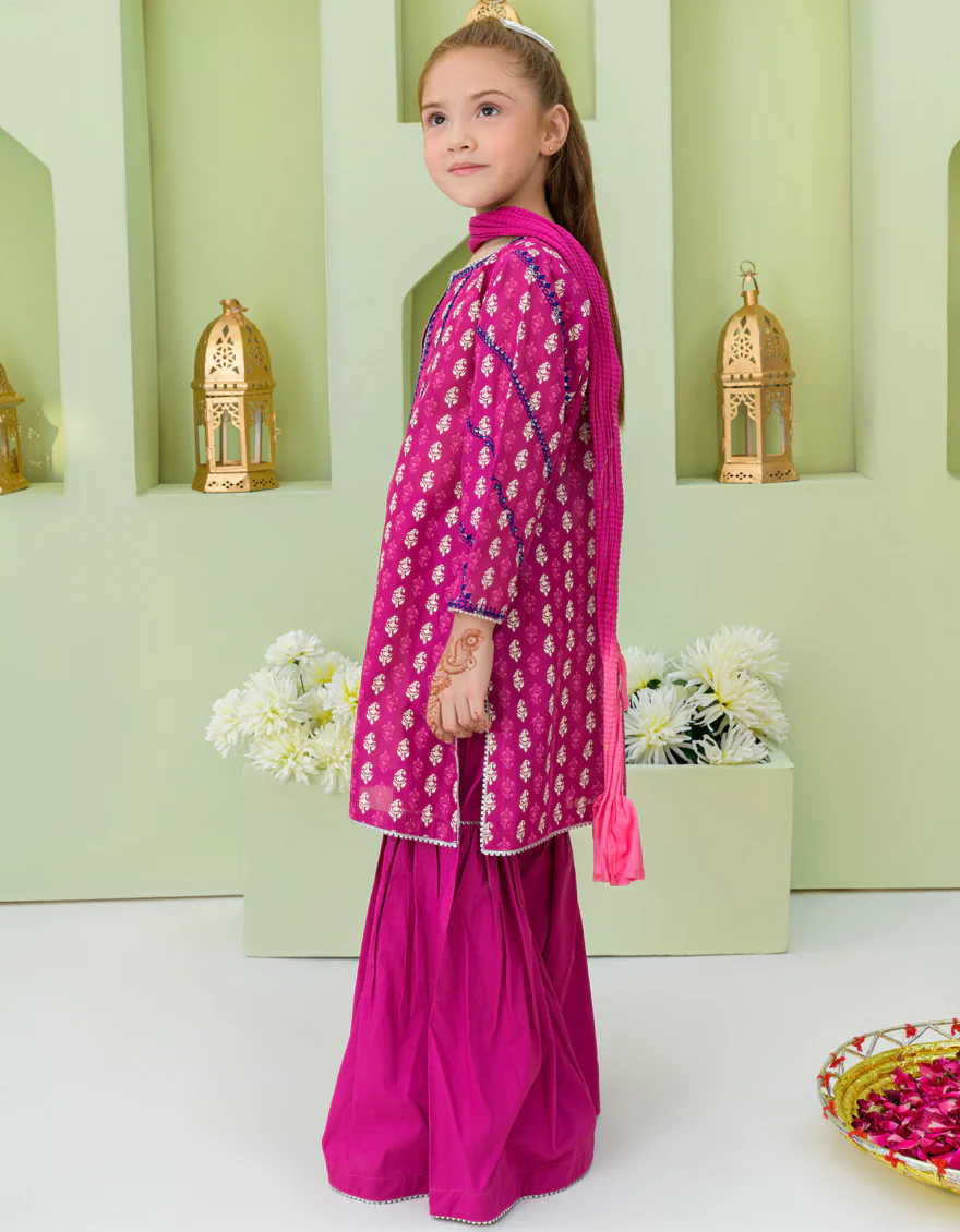 PINK LAWN 3PC STITCHED | JGKL-S-US-23-1548 FB/CARMELLIA-721 - Image 2