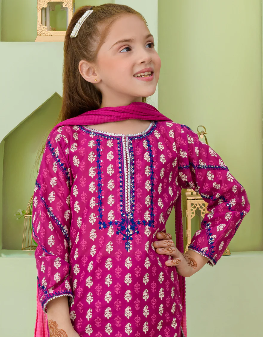 PINK LAWN 3PC STITCHED | JGKL-S-US-23-1548 FB/CARMELLIA-721 - Image 3