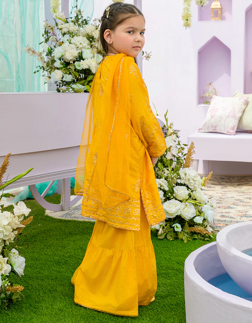 YELLOW CHUNRI 3PC STITCHED | JGKL-S-US-23-1561 FB/BLINK - Image 2