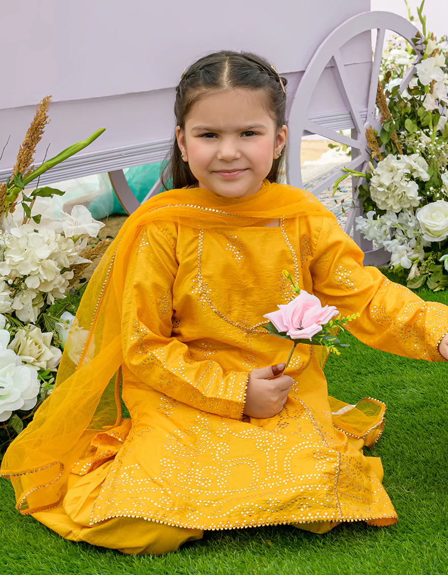 YELLOW CHUNRI 3PC STITCHED | JGKL-S-US-23-1561 FB/BLINK - Image 3