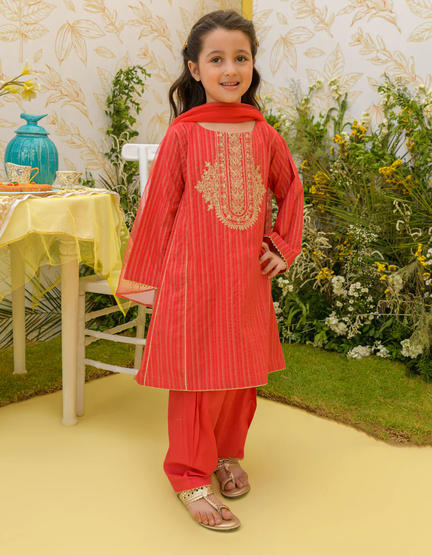 RED LAWN 3PC STITCHED | JGKL-S-US-23-1592 FB/RED - Image 3