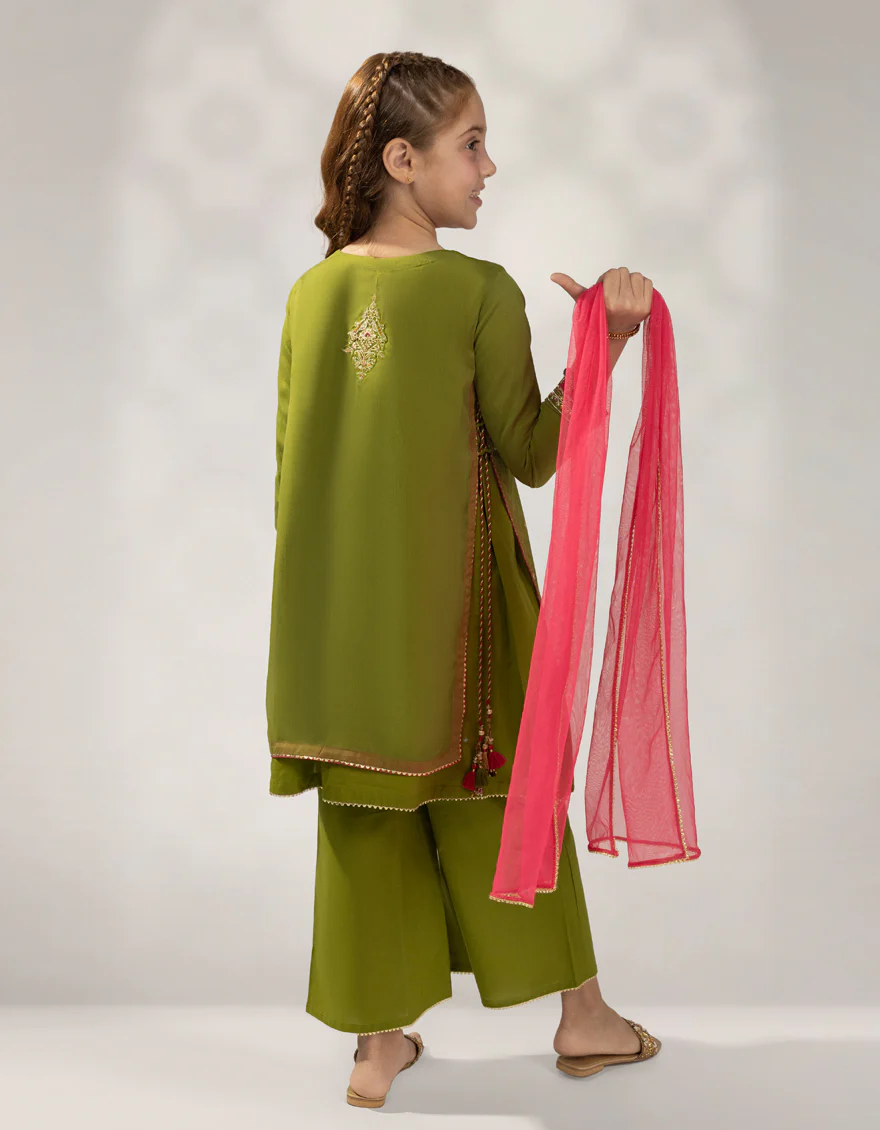GREEN IMPURE CHIFFON 3PC STITCHED | JGKL-W-JGF-25-1922 FB/SHIREEN-2 - Image 3