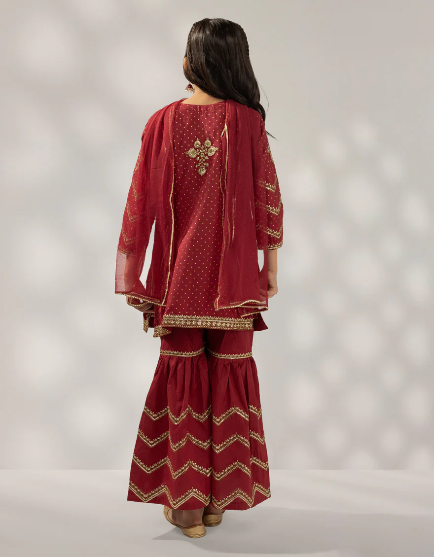 MAROON LAWN SILK 3PC STITCHED | JGKL-W-JGF-25-1923 FB/SHIREEN-03 - Image 3