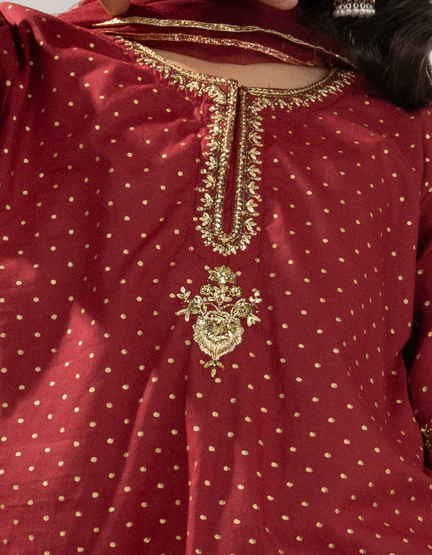 MAROON LAWN SILK 3PC STITCHED | JGKL-W-JGF-25-1923 FB/SHIREEN-03 - Image 4