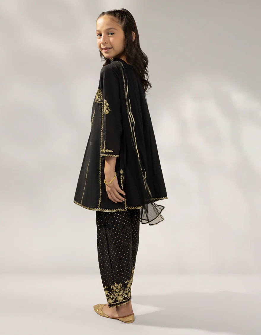 BLACK LAWN SILK 3PC STITCHED | JGKL-W-JGF-25-1924 FB/SHIREEN-04 - Image 3