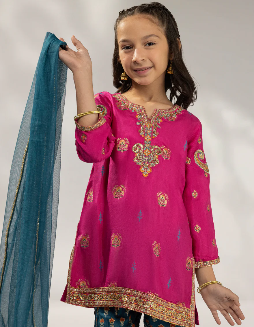 PINK SILK 3PC STITCHED | JGKL-W-JGF-25-1925 FB/SHIREEN-05 - Image 2