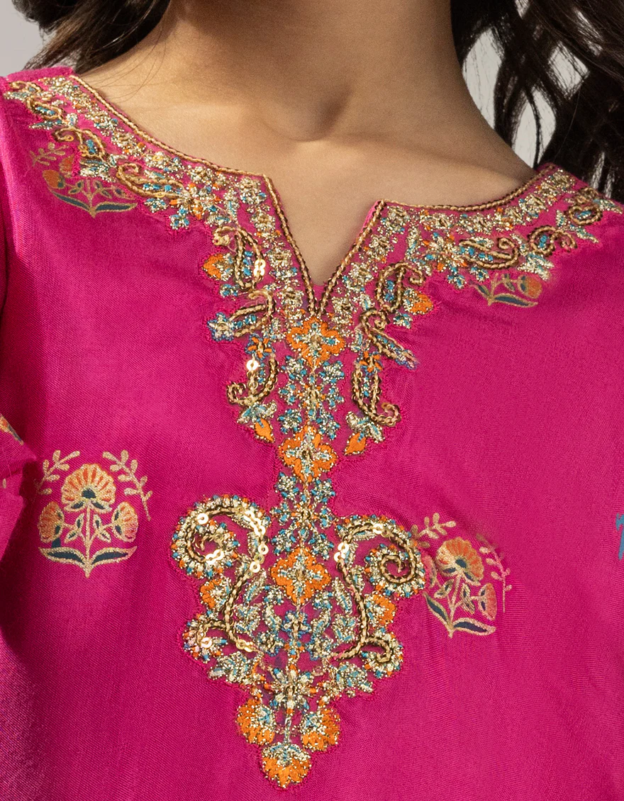 PINK SILK 3PC STITCHED | JGKL-W-JGF-25-1925 FB/SHIREEN-05 - Image 4