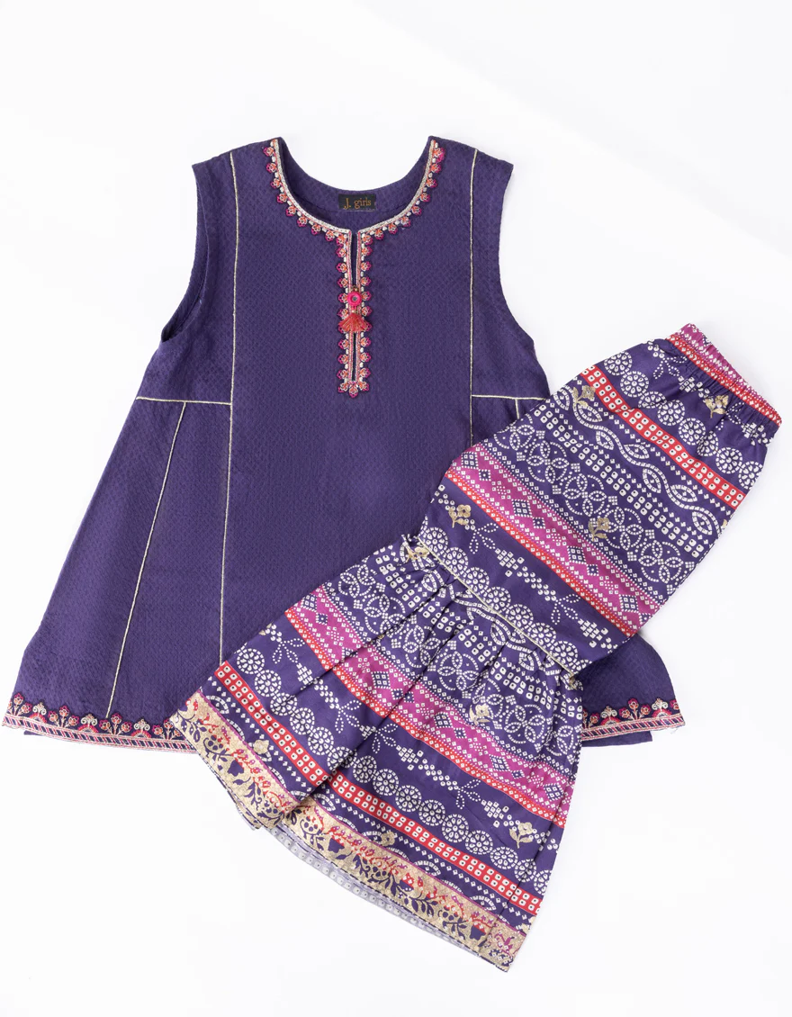 PURPLE DOBBY 2PC STITCHED | JGKL-W-JK2-24-5657 FB/RANI-I-04