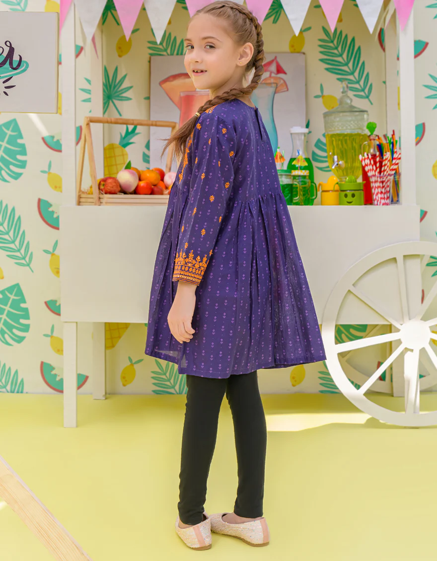 PURPLE LAWN KURTI | JGLK-S-24-2506 FB/ORCHID-2 - Image 2