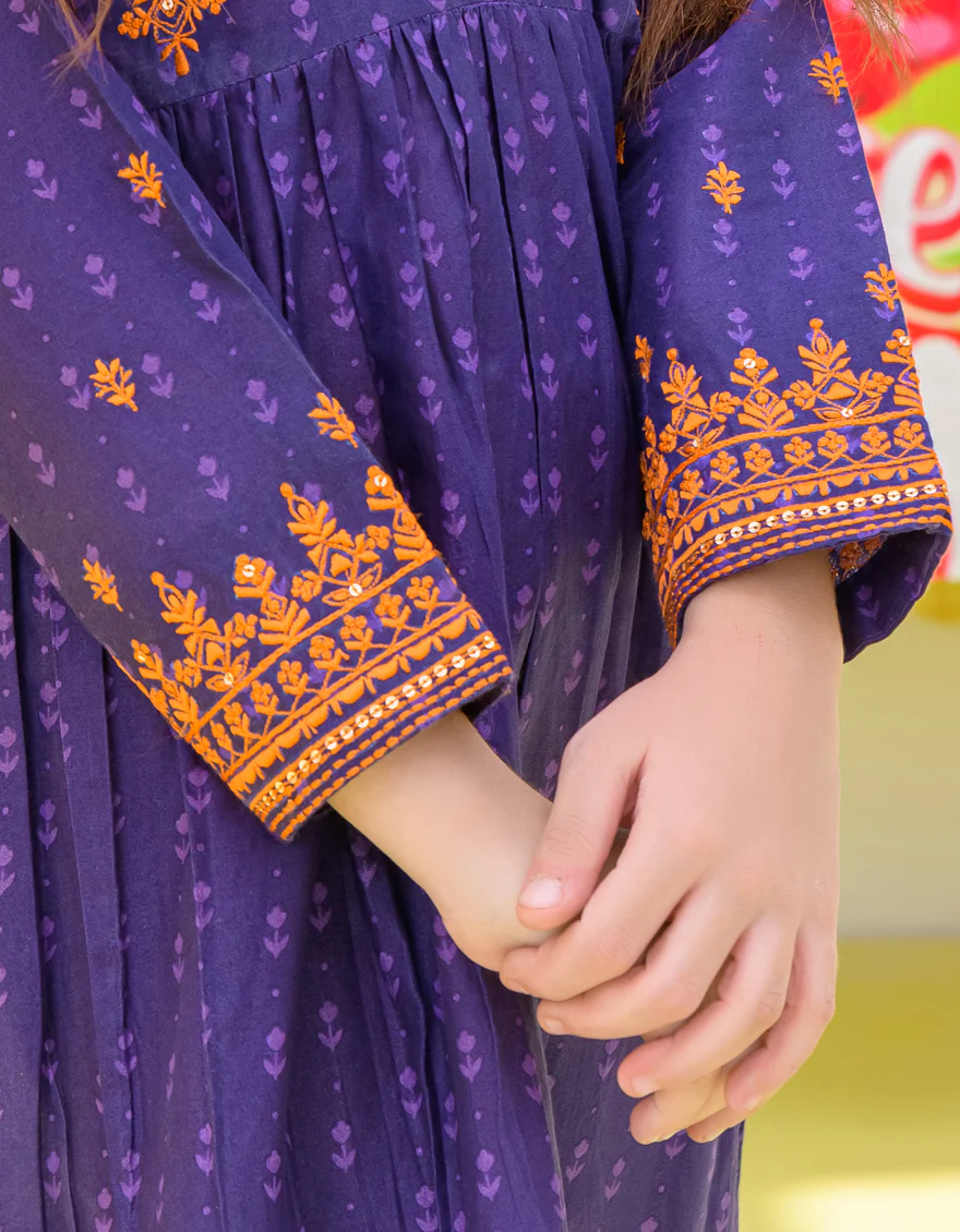 PURPLE LAWN KURTI | JGLK-S-24-2506 FB/ORCHID-2 - Image 4