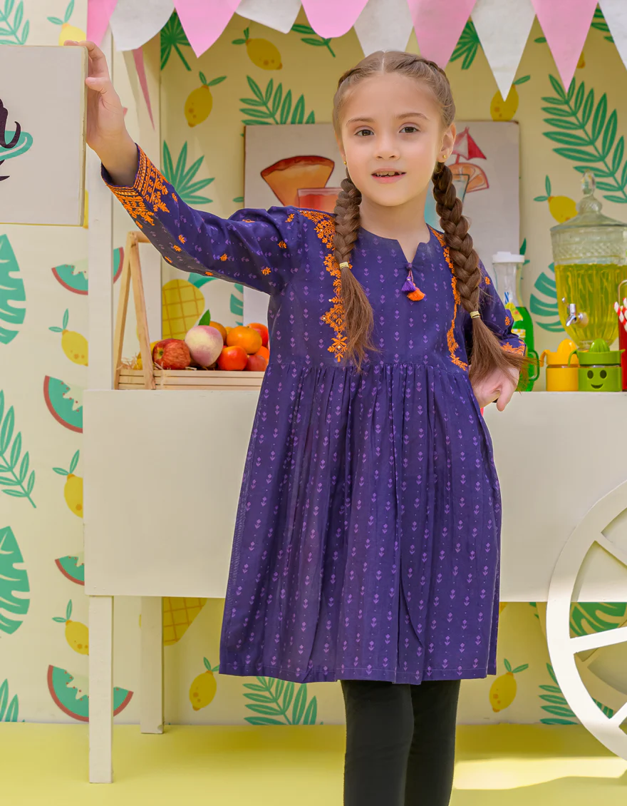 PURPLE LAWN KURTI | JGLK-S-24-2506 FB/ORCHID-2 - Image 5