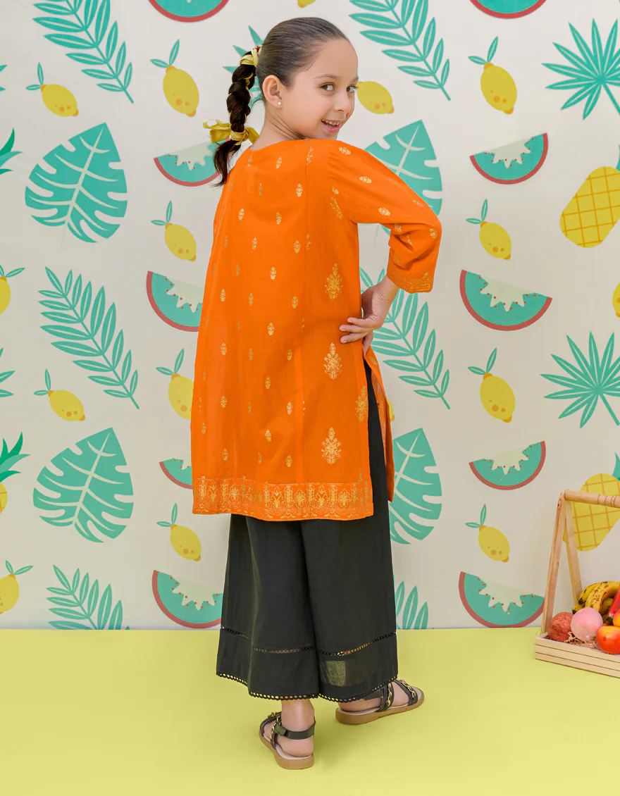 ORANGE CAMBRIC KURTI | JGLK-S-24-2512 FB/GLITTERS-3 - Image 2
