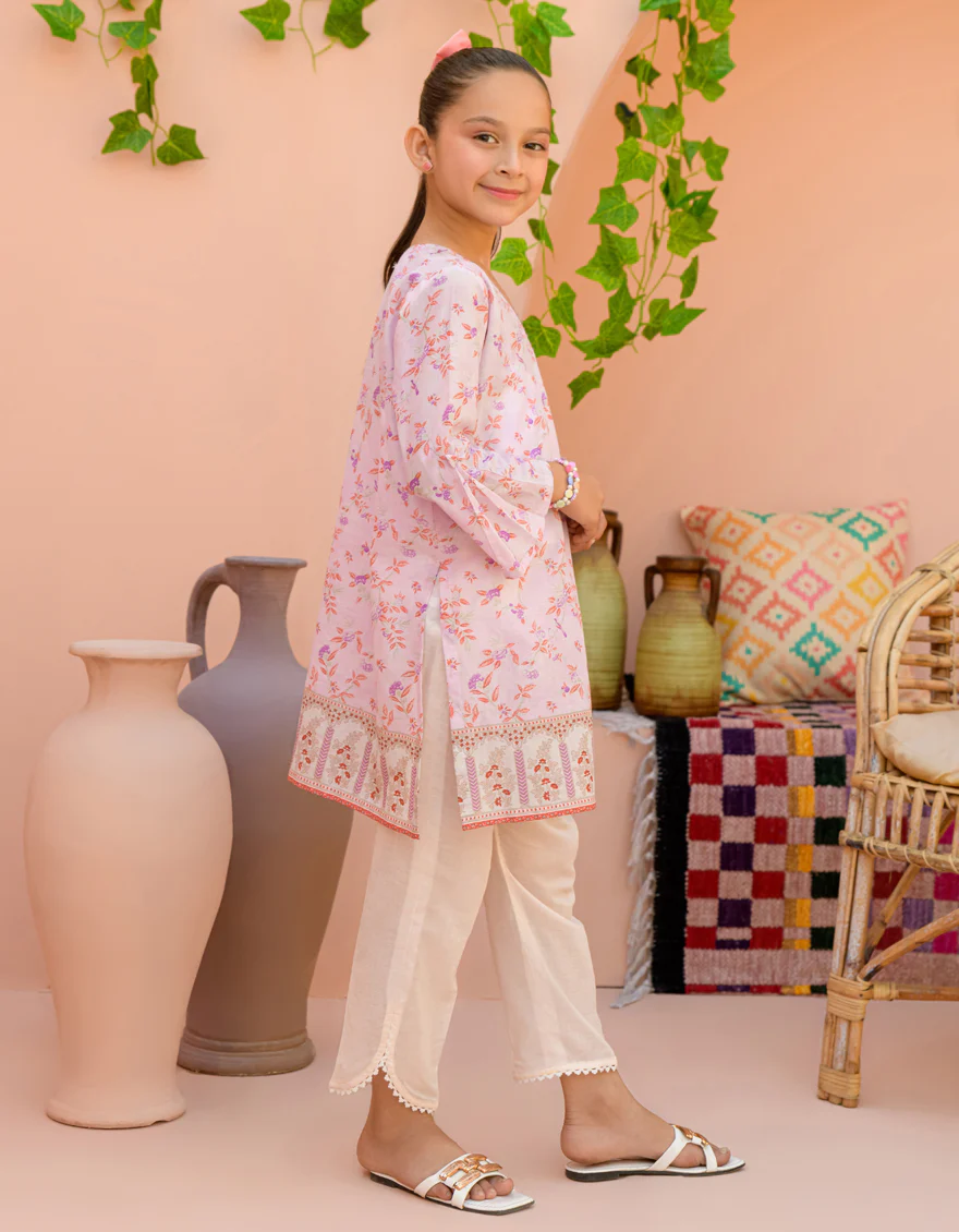 PINK LAWN KURTI | JGLK-S-24-2520 FB/CHAND-BALI-01 - Image 2