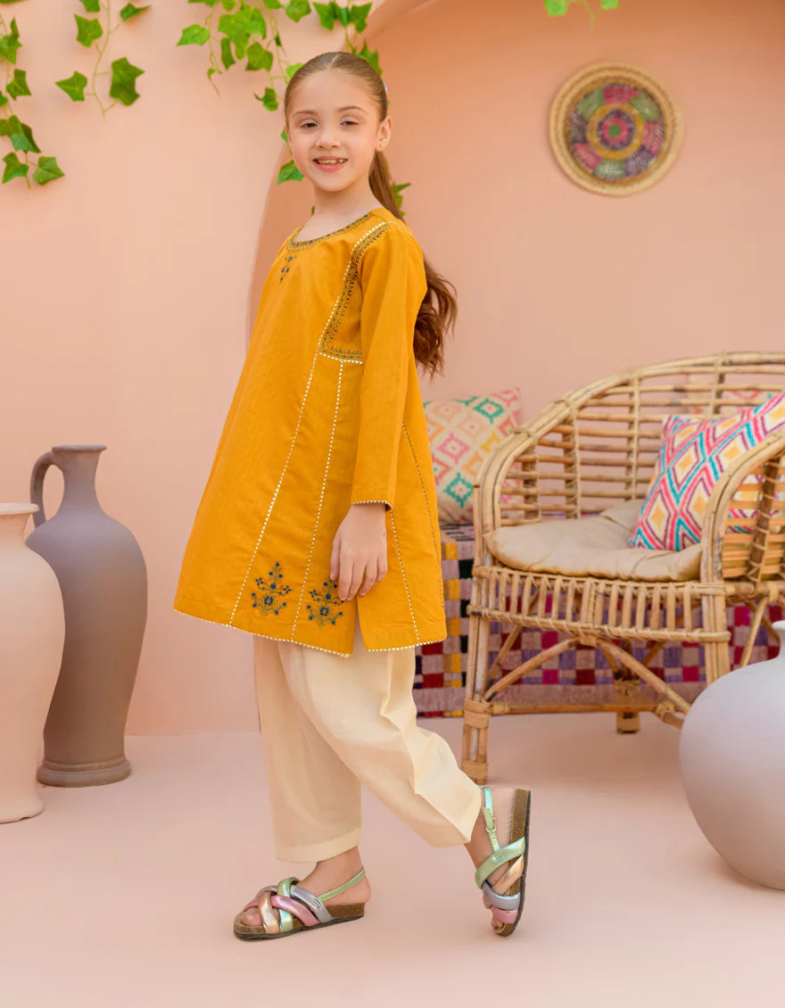 ORANGE TEXTURED KURTI | JGLK-S-24-2523 FB/FESTIVE-01 - Image 3