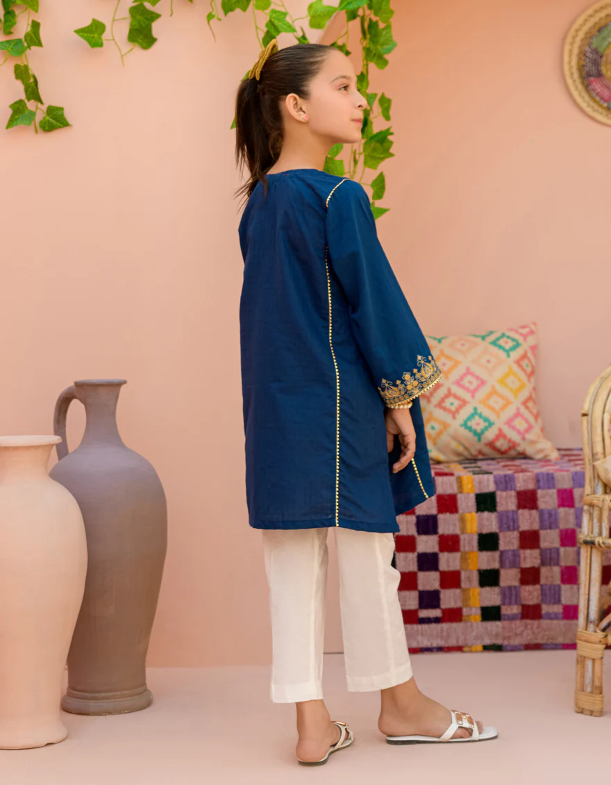 BLUE TEXTURED KURTI | JGLK-S-24-2524 FB/FESTIVE-02 - Image 3
