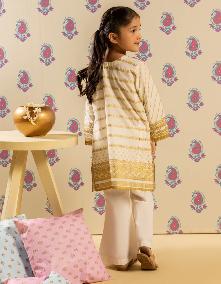 OFF WHITE LAWN KURTI | JGLK-S-JGS-25-2512 FB/SHEEN-4 - Image 2