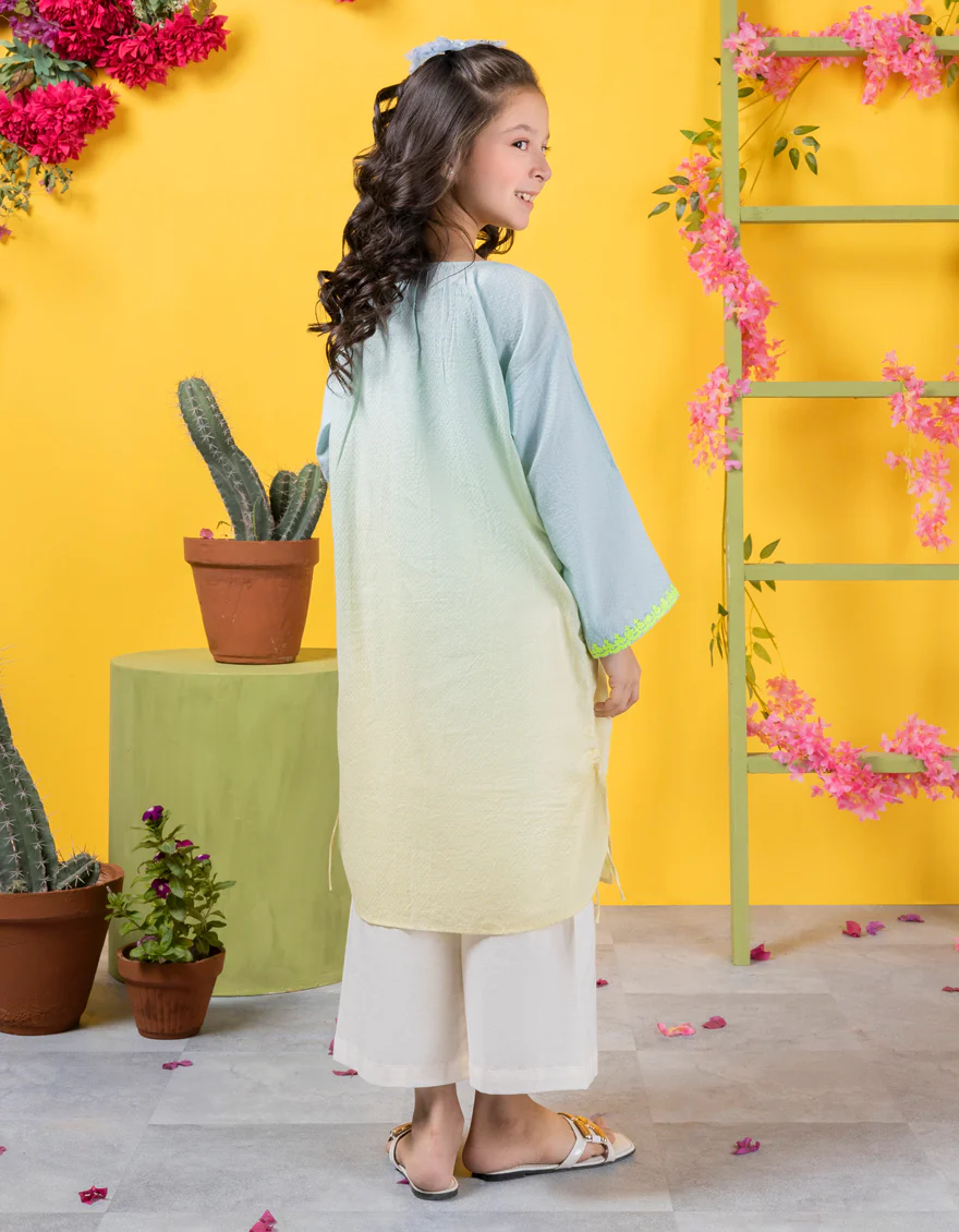 BLUE DOBBY KURTI | JGLK-S-JK-24-6001 FB/DIP DYE-01 - Image 2