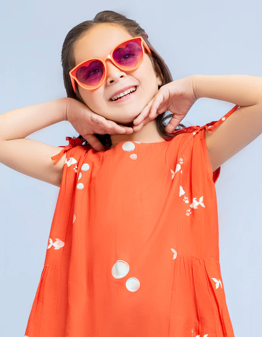 ORANGE LAWN KURTI | JGLK-S-US-22-2502 FB/AQUARIUM - Image 3