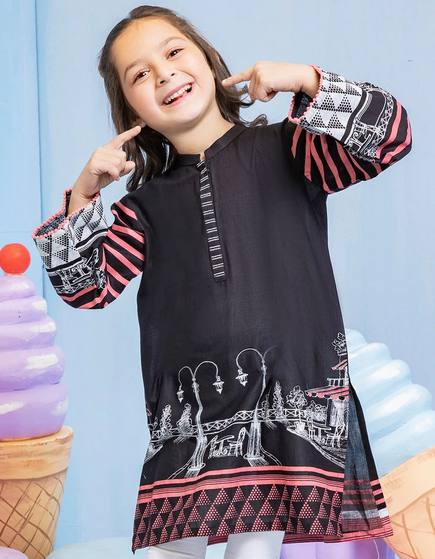 BLACK LAWN KURTI | JGLK-S-US-22-2504 FB/ALLEY - Image 3