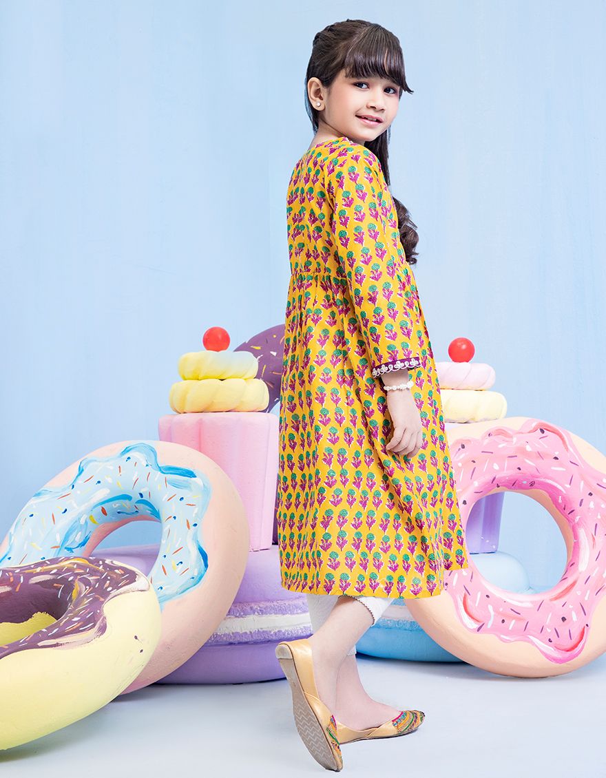 YELLOW LAWN KURTI | JGLK-S-US-22-2512 FB/BLISS-1-22-G - Image 3