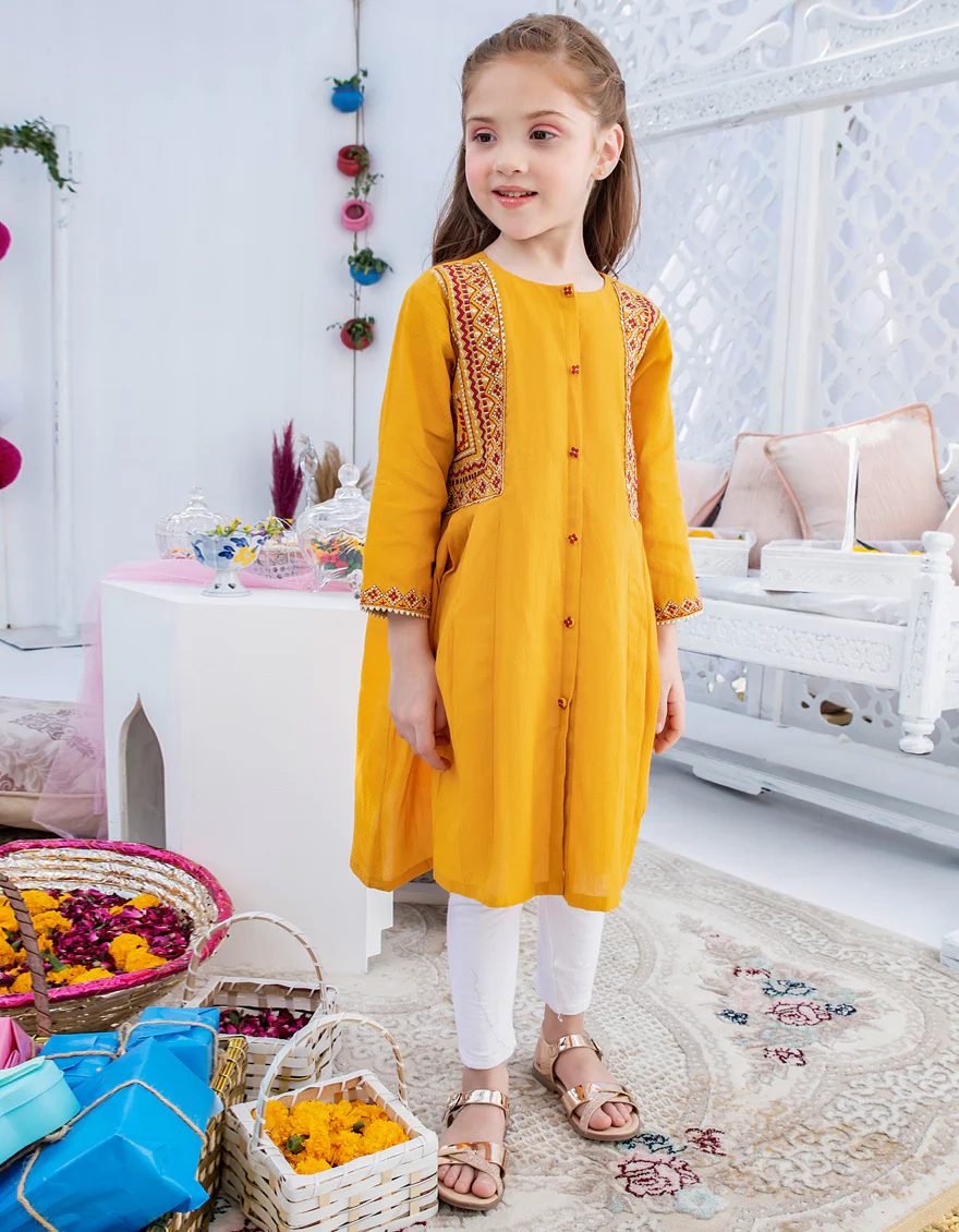 YELLOW TEXTURED KURTI | JGLK-S-US-22-2523 FB/YELLOW-210 - Image 5