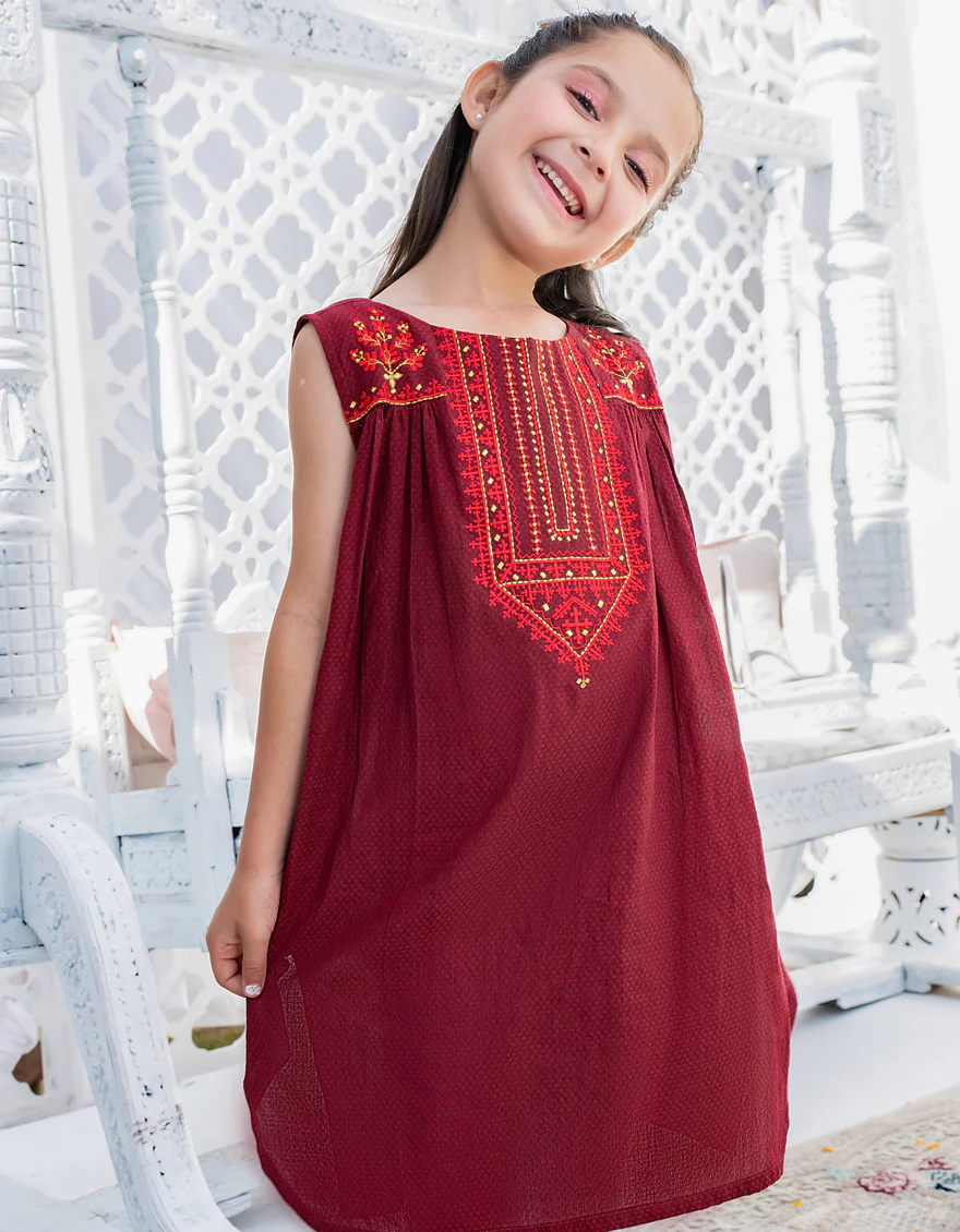 MAROON TEXTURED KURTI | JGLK-S-US-22-2524 FB/MAROON - Image 3