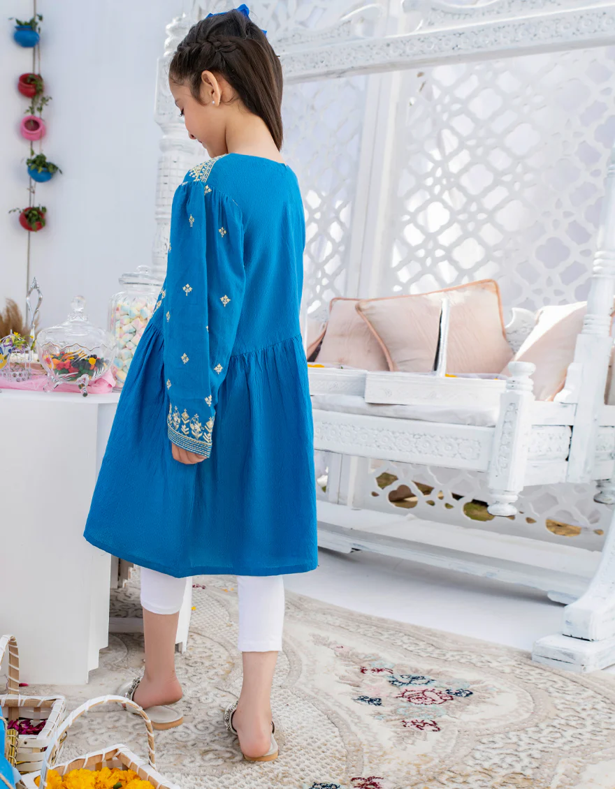 BLUE TEXTURED KURTI | JGLK-S-US-22-2525 FB/BLUE-210 - Image 2