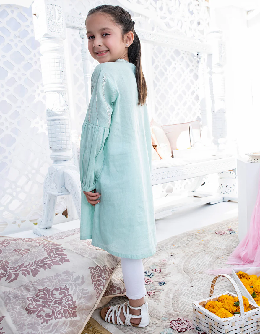 LIGHT GREEN TEXTURED KURTI | JGLK-S-US-22-2527 FB/FEROZI-210 - Image 3